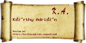 Kürthy Adrián névjegykártya