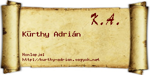 Kürthy Adrián névjegykártya